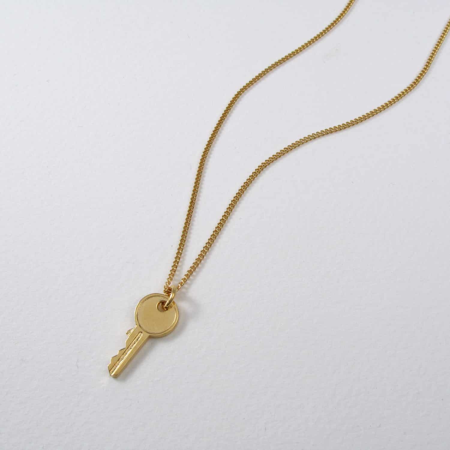 Small Key Necklace Gold Vermeil | Sterling Silver & Gold Vermeil ...
